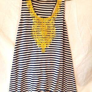 Blue and white tank top